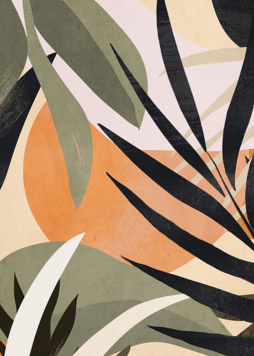 Art abstrait : Feuilles tropicales 2