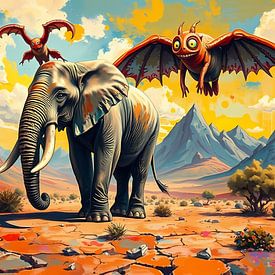 Un éléphant sur une planète étrangère sur Linda de Klein