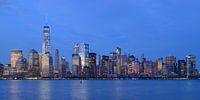 Lower Manhattan Skyline in New York in de avond, panorama van Merijn van der Vliet thumbnail