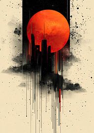 Ein Porträt in Rot und Schwarz von Hikmah Hidahasbi