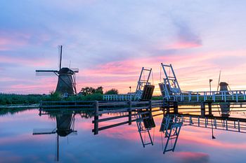 Kinderdijk at sunset
