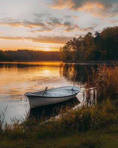 Romantic boat trip, twilight