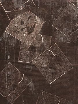 Moderne abstracte geometrische minimalistische kunst in aardetinten. van Dina Dankers