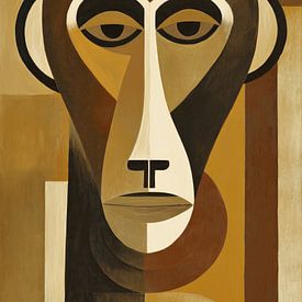 Afrikanischer Affe abstrakt Kubismus Minimalismus von TheXclusive Art