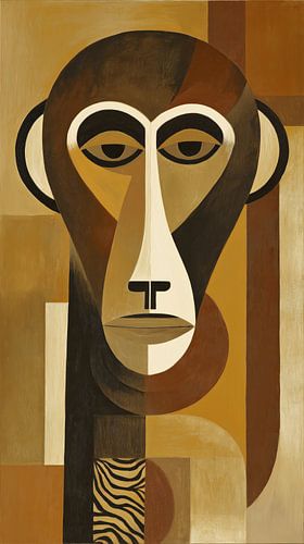 Afrikaanse aap abstract kubisme minimalisme