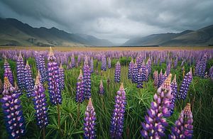 Lupinen in traumhafter Landschaft
