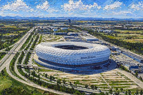 Het voetbalstadion Allianz Arena in München schilderij.