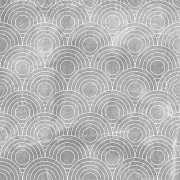 Minimalistisches Japandi in Hellgrau und Weiß. Wellen. von Dina Dankers