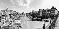 Haven van Dordrecht Nederland Zwart-Wit van Hendrik-Jan Kornelis thumbnail