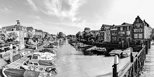 Hafen von Dordrecht Niederlande Schwarz und Weiß