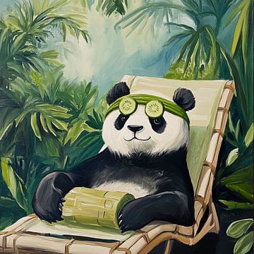 Ontspannende panda in de jungle van Poster Art Shop