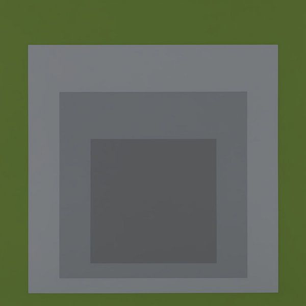 Josef Albers - Hommage an das Quadrat, olivgrün, grau, High Resolution von Vivanne