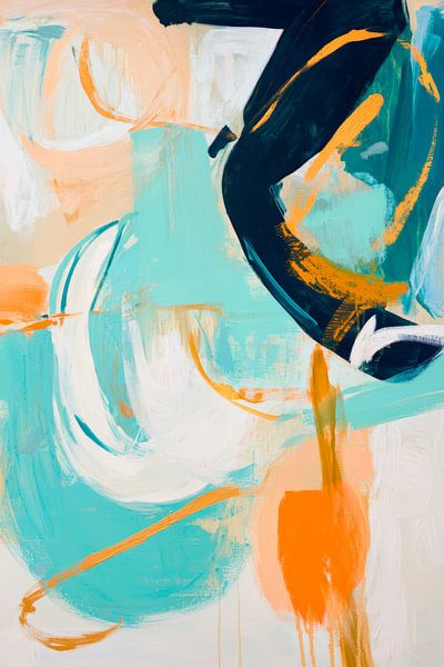 Abstract colour composition in blue and orange by Poster Art Shop