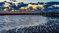 Strand Hollum met zonsondergang