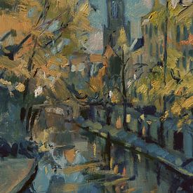 Trees along the Oudegracht by Nop Briex