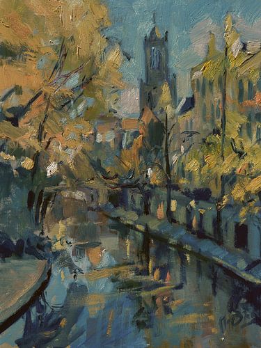 Bäume entlang der Oudegracht von Nop Briex