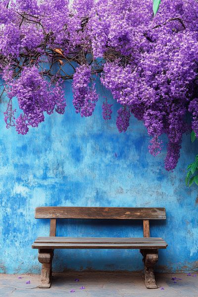 Purple flower wall by Poster Art Shop