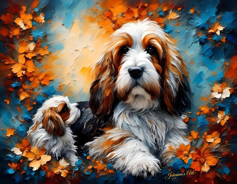Dog Art - Petit Basset Griffon Vendeen 1 by Johannas Art Creations