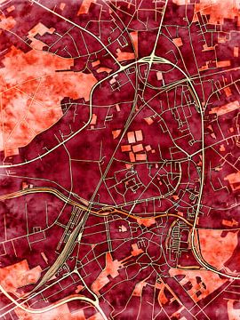 Karte von Aarschot im stil 'Amber Autumn' von Maporia