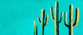 Cactus landscape in soft colours by Poster Art Shop