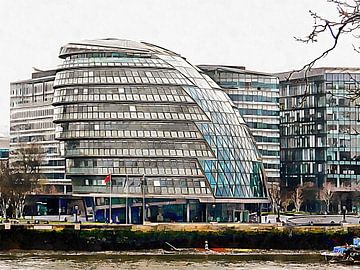 City Hall River Thames Waterfront London by Dorothy Berry-Lound
