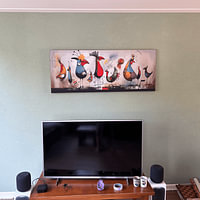 Klantfoto: Vogels: Modern Schilderij van Blikvanger Schilderijen, als ArtFrame