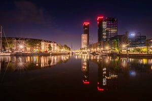 Stadtbild von Leeuwarden bei Nacht