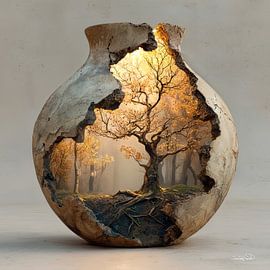 Nature in a Stone Jar by Gelissen Artworks