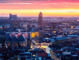 sunset Zwolle centre by Thomas Bartelds