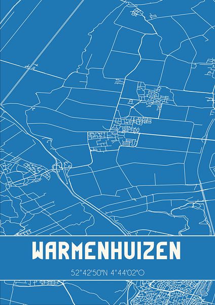 Blueprint | Map | Warmenhuizen (North Holland) by Prints of Place
