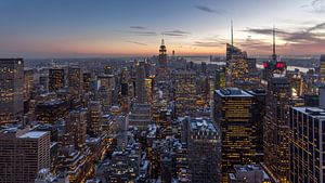 New York City - Zonsondergang van Ivo de Bruijn