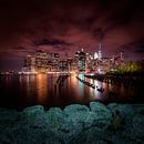 MANHATTAN SKYLINE Sonnenuntergang über New York City  von Melanie Viola Miniaturansicht