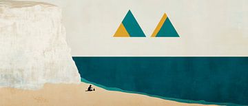 Coastal landscape with geometric shapes by Poster Art Shop