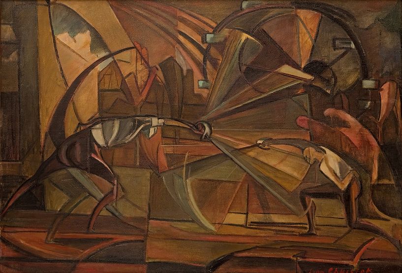 Leon Chwistek  - Fechtkampf (1919) von Peter Balan