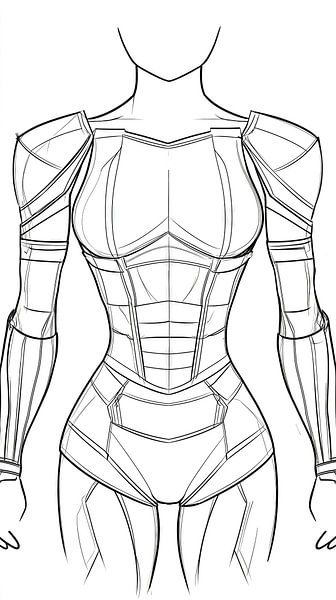 Drawing torso woman heroine by Frank Heinz