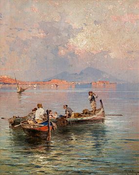Andreas Achenbach, Aan de Golf van Napels, 1888 van Atelier Liesjes
