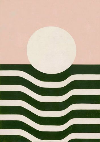 Minimalistisch kleurenblokontwerp roze groen wit