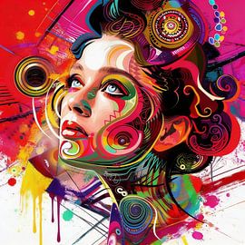 Pop Muse — Un visage éclatant de couleurs sur ART AKON