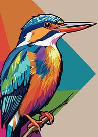 Common Kingfisher Pop Art Style