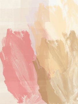 Abstract schilderij in pastelkleuren