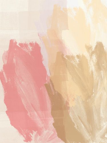 Abstract schilderij in pastelkleuren