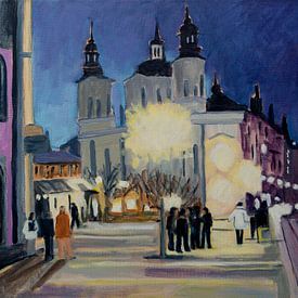 Prague bij nacht van Antonie van Gelder Beeldend kunstenaar