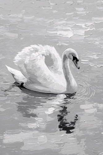 Cygne se reflétant sur l'eau