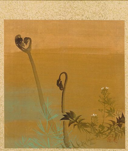 Shibata Zeshin - Blad uit Album met Seizoensgebonden Thema's, Vogels in de Sneeuw