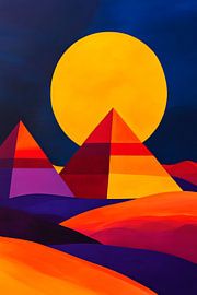 Pyramids in the play of colours at dusk by Poster Art Shop