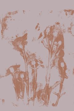 Pastel Botanicals. Plant in bruin en roze nr. 9 van Dina Dankers