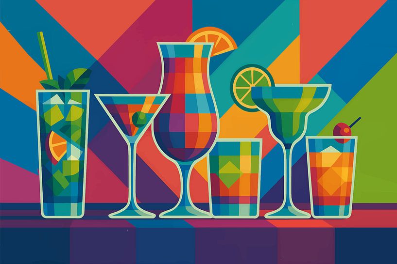 Cocktails illustration. by Johannes