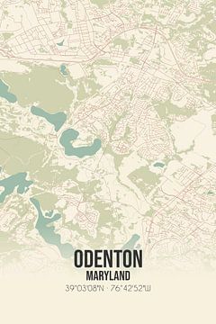 Carte d'époque d'Odenton (Maryland), USA. sur Rezona