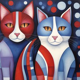 Modern cat art by Jutta Maria Pusl