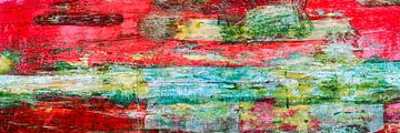 Panorama achtergrond kleurrijke muur abstract van Dieter Walther